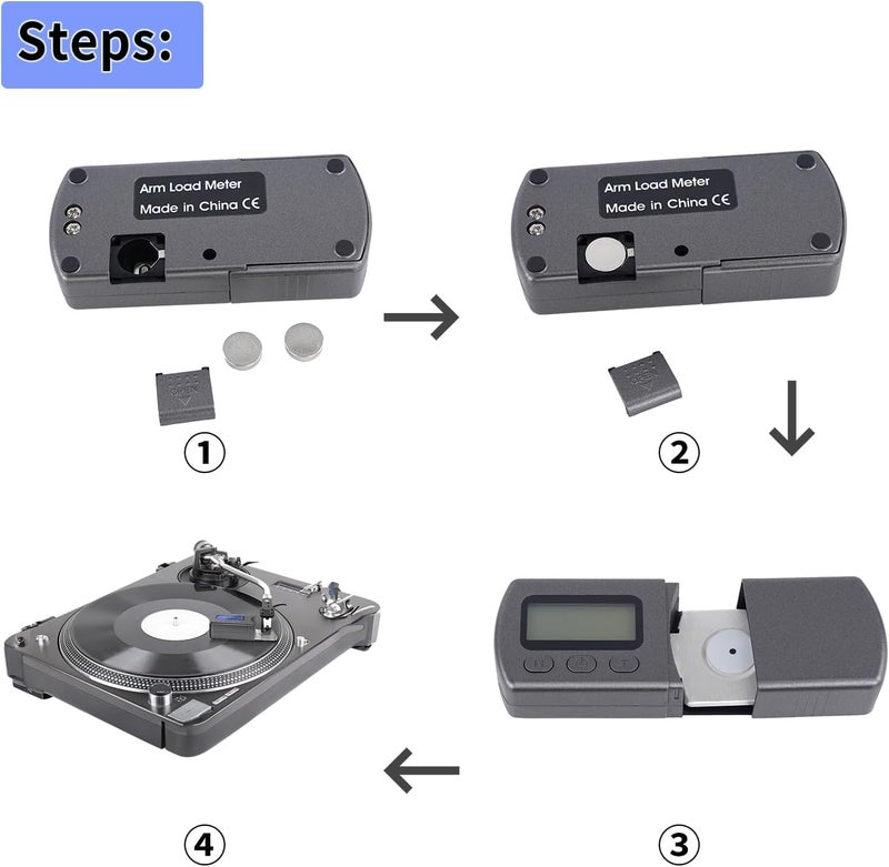 DIGITNOW Digital Turntable Stylus Force Scale Gauge 0.01g/5.00g,Tracking Force Pressure Scale for Tonearm Phono Cartridge, Blue LCD Backlight - Image 5